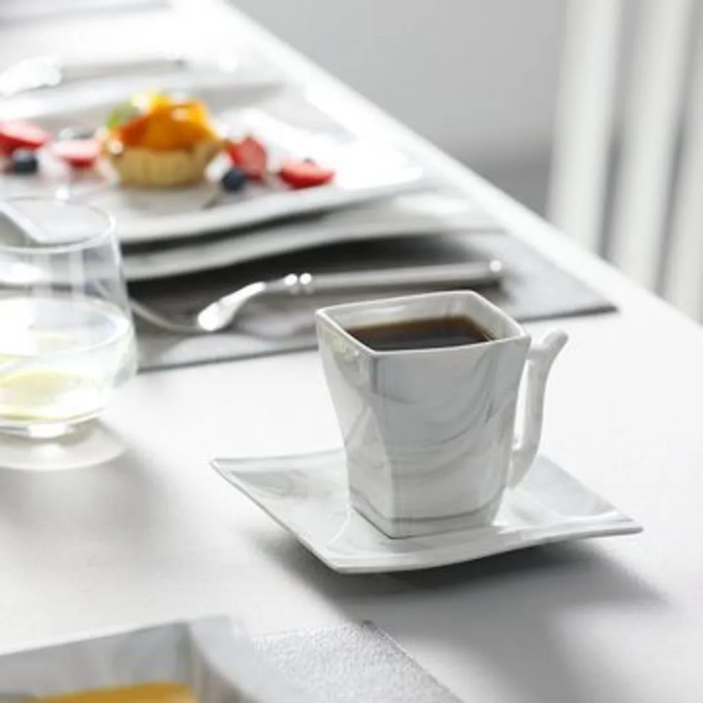 MALACASA, Serie Flora, 30 Tlg. Marmor Porzellan Geschirrset Kombiservice Tafelservice Mit Je 6 Kaffeetassen, 6 Untertassen, 6 Dessertteller, 6 Suppenteller Und 6 Flachteller 7 MALACASA, Serie Flora, 30 Tlg. Marmor Porzellan Geschirrset Kombiservice Tafelservice Mit Je 6 Kaffeetassen, 6 Untertassen, 6 Dessertteller, 6 Suppenteller Und 6 Flachteller – Bild 5