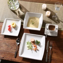 MALACASA, Serie Blance, 60 Tlg. Cremeweiß Porzellan Geschirrset Kombiservice Tafelservice Mit Je 12 Kaffeetassen, 12 Untertassen, 12 Dessertteller, 12 Suppenteller Und 12 Flachteller -Esstisch Lieferungen Rabatte d84164a65423c00212b5ffedef266e24