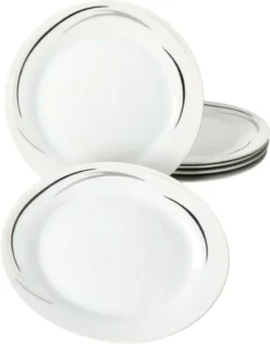 Van Well 18tlg. Kaffee-Service Home Für 6 Personen I 6x Tasse 180ml, 6x Untertasse + 6x Kuchenteller I Porzellan-Geschirr Mit Streifen In Grau, Schwarz & Creme I Kaffeepott, Dessert-Teller -Esstisch Lieferungen Rabatte dbeb9a2d201adc8566706dd0911f7c38