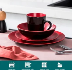 Vancasso Tafelservice Steinzeug, Allegro 16 Teiliges Essgeschirr Kombiservice, Handbemaltes Geschirrset Für 4 Personen, Vintage Rot -Esstisch Lieferungen Rabatte deee72a0b90b8b5ffad7914fffa5a8f3