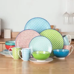 Vancasso Macaron Porzellan Kombiservice, 16 Teilig Geschirrset, Mit Je 4 Speiseteller, Dessertteller, Müslischalen Und Kaffeebecher Für 4 Personen -Esstisch Lieferungen Rabatte e07ccb790904ff609fbadb2f72da36bf