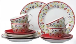 Flirt Kaffeeservice Doppio 18-teilig Mit Rotem Rand, Porzellan -Esstisch Lieferungen Rabatte e2671257eee3804686432603543794c7