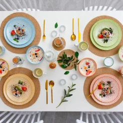 Vancasso Natsuki 16-teilig Porzellan Kombiservice, Mit Je 4 Speiseteller Ø 27 Cm, Dessertteller Ø 21,5 Cm, Müslischalen Ø 15,2 Cm Und Kaffeebecher 380 Ml -Esstisch Lieferungen Rabatte e65d8a93483910d4726f021c13bbd3fb