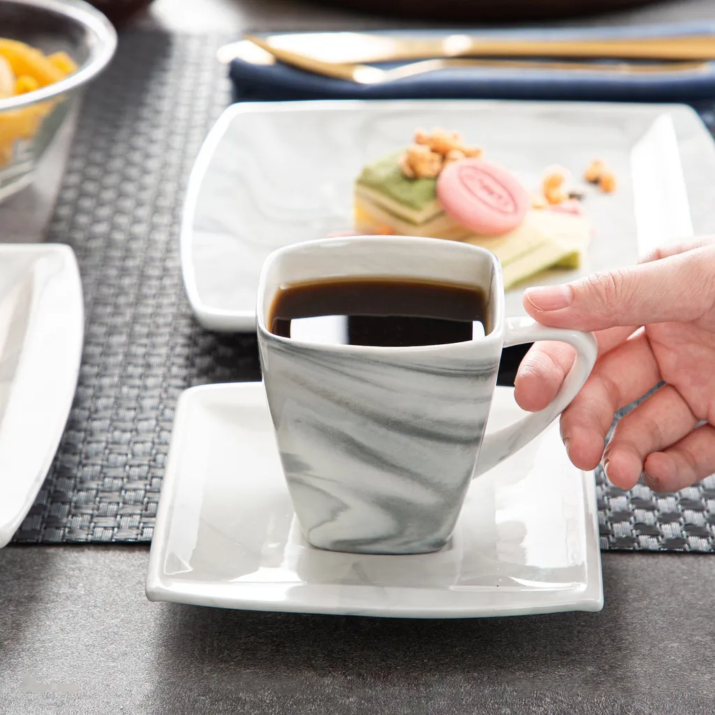 MALACASA, Serie Blance, 36 Tlg. Set Marmor Porzellan Kaffeeservice Geschirrset, Mit 12 Stück Kuchenteller, 12 Stück 180ml Tasse Und 12 Stück Untertasse Für 12 Personen 7 MALACASA, Serie Blance, 36 Tlg. Set Marmor Porzellan Kaffeeservice Geschirrset, Mit 12 Stück Kuchenteller, 12 Stück 180ml Tasse Und 12 Stück Untertasse Für 12 Personen – Bild 5