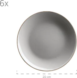 Mäser 931628 Kombiservice Metallic RIM Für 6 Personen, Steinzeug, Grau (1 Set, 24-teilig) -Esstisch Lieferungen Rabatte e856c1f8ac2964fb4da306216e02f425