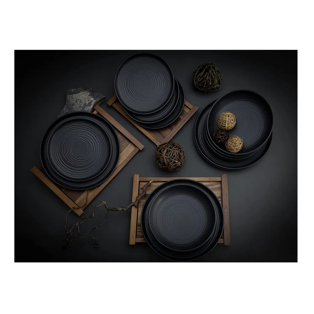 CreaTable 23861 Tafelservice Uno Für 4 Personen, Steinzeug, Schwarz (1 Set, 12-teilig) 8 CreaTable 23861 Tafelservice Uno Für 4 Personen, Steinzeug, Schwarz (1 Set, 12-teilig) – Bild 6