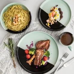 Vancasso Aria Tafelservice Für 8 Personen (32-teilig) Mit Tellern, Schalen Und Tassen, Schwarz Und Türkis -Esstisch Lieferungen Rabatte ea7468af3627fddaae23063bf5fa1a06