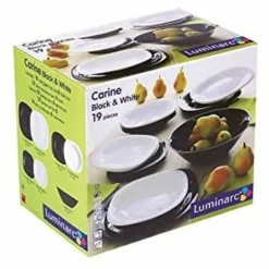 Geschirr Luminarc Carine Glas Schwarz-Weiß (19 Pcs) -Esstisch Lieferungen Rabatte eb90b304f20e47e58c17f88b28ac60e0