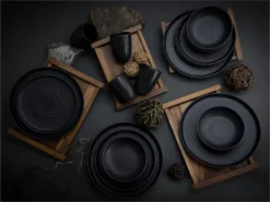 CreaTable 23860 Kombiservice Uno Für 4 Personen, Steinzeug, Schwarz (1 Set, 16-teilig) -Esstisch Lieferungen Rabatte f224a9b75839e4389bf2cdd8adf66157