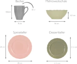 CreaTable 23819 Kombiservice Flora Colors Für 4 Personen, Porzellan, Mehrfarbig (1 Set, 16-teilig) -Esstisch Lieferungen Rabatte f7c5ae1c84dc51587138e7691fb17ba6