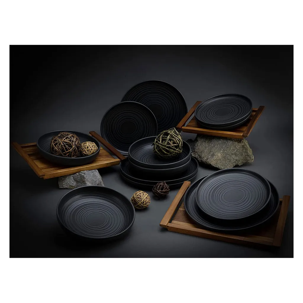 CreaTable 23861 Tafelservice Uno Für 4 Personen, Steinzeug, Schwarz (1 Set, 12-teilig) 7 CreaTable 23861 Tafelservice Uno Für 4 Personen, Steinzeug, Schwarz (1 Set, 12-teilig) – Bild 5