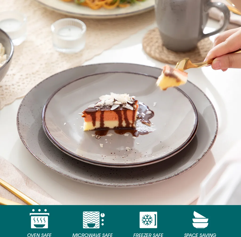 Vancasso Navia Nature 16 Teilig Kombiservice, Geschirrset Aus Steingut In 4 Farbkombi (Erdfarben, Hellblau, Cremefarben, Beige), Vintage Design 5 Vancasso Navia Nature 16 Teilig Kombiservice, Geschirrset Aus Steingut In 4 Farbkombi (Erdfarben, Hellblau, Cremefarben, Beige), Vintage Design – Bild 3